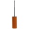 Toilet Brush Holder, Free Standing Made From Faux Leather in Orange Finish